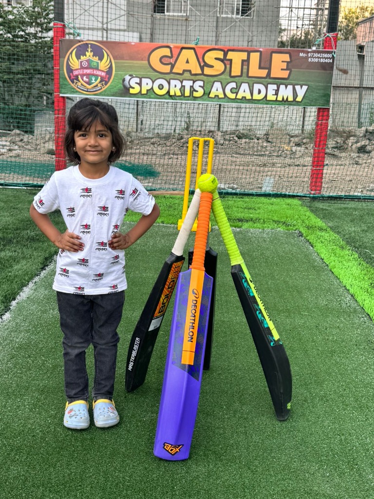 Kids playing cricket at Castle Sports Academy