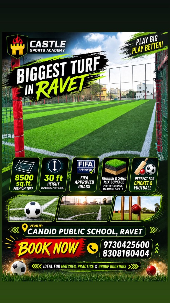 Castle Sports Academy poster — Biggest Turf in Ravet